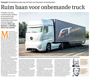 Ruim baan voor onbemande truck