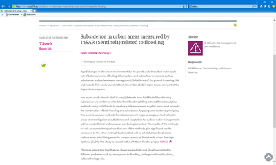 Subsidence in urban areas measured by InSAR (Sentinel1) related to flooding