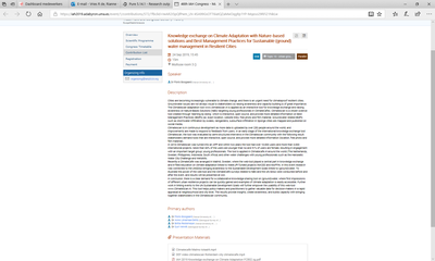 Knowledge exchange on climate adaptation with nature-based solutions and best management practices for sustainable (ground)water management in resilient cities