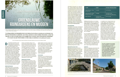 Groenblauwe raingardens en muggen