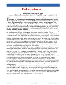 Peak experiences ...