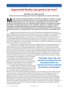 Augmented Reality: too good to be true?