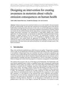 Designing an intervention for creating awareness in motorists about vehicle emission consequences on human health 