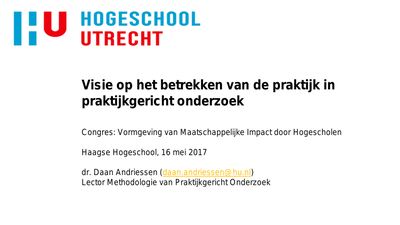 Visie op het betrekken van de praktijk in praktijkgericht onderzoek