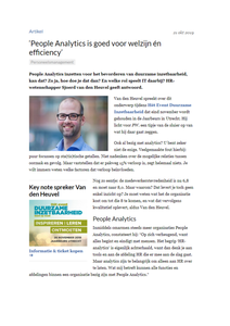 ‘People Analytics is goed voor welzijn én efficiency’