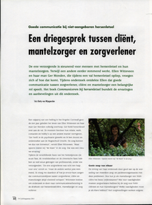 Een driegesprek tussen cliënt, mantelzorger en verzorgende