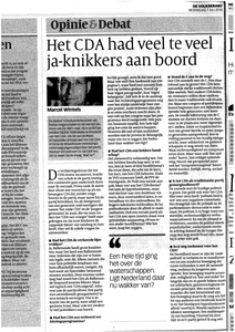 Het CDA had veel te veel ja-knikkers aan boord