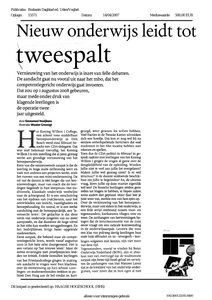 Nieuw onderwijs leidt tot tweespalt