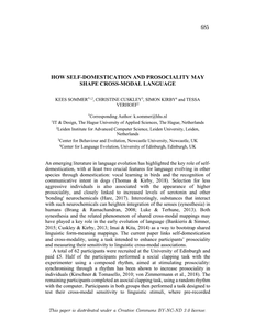 How Self-Domestication and Prosociality May Shape Cross-Modal Language
