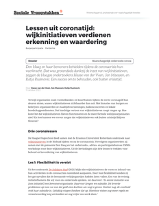 Lessen uit coronatijd: wijkinitiatieven verdienen erkenning en waardering