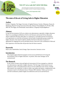 The state of the art of Living Labs in Higher Education