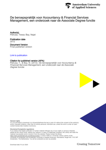 De beroepspraktijk voor Accountancy &amp; Financial Services Management, een onderzoek naar de Associate Degree functie