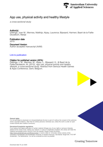 App use, physical activity and healthy lifestyle