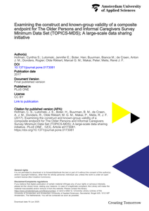 Examining the construct and known-group validity of a composite endpoint for The Older Persons and Informal Caregivers Survey Minimum Data Set (TOPICS-MDS); A large-scale data sharing initiative