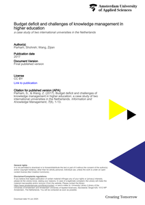 Budget deficit and challenges of knowledge management in higher education
