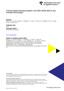 A home based exercise program: are older adults able to use mHealth technology?