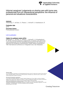 Informal caregivers’ judgements on sharing care with home care professionals from an intersectional perspective: the influence of personal and situational characteristics