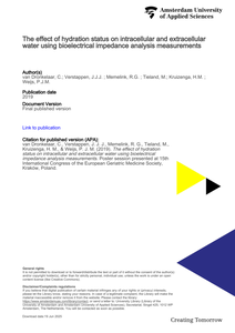 The effect of hydration status on intracellular and extracellular water using bioelectrical impedance analysis measurements