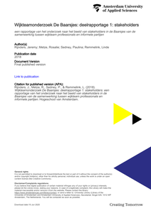 Wijkteamonderzoek De Baarsjes: deelrapportage 1: stakeholders