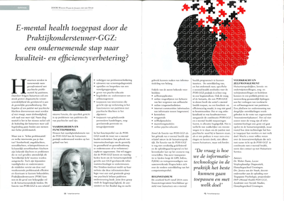 E-mental health toegepast door de Praktijkondersteuner-GGZ