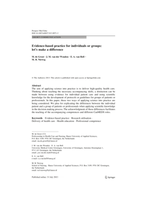 Evidence-based practice for individuals or groups