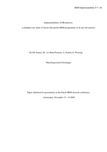 Implementability of HR-policies