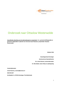 Onderzoek naar Cittaslow Westerwolde