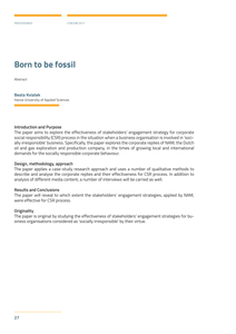 Born to be fossil: abstract