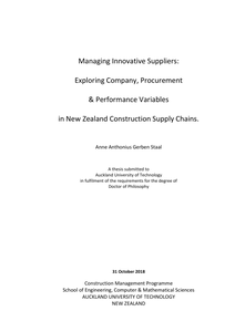 Managing innovative suppliers