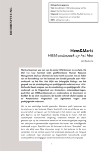 Mens &amp; Markt: HRM-onderzoek op het hbo