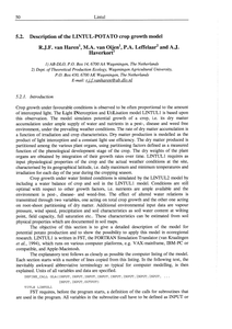 Description of the LINTUL-POTATO crop growth model