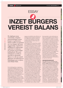 Inzet burgers vergt balans