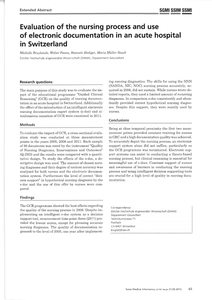 Evaluation of the nursing process and the use of an electronic documentation in acute hospital care