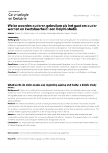 Welke woorden ouderen gebruiken als het gaat om ouder worden en kwetsbaarheid: