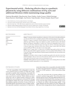 Experimental article – Reducing effective dose to a paediatric phantom by using different combinations of kVp, mAs and additional filtration whilst maintaining image quality
