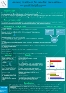 Learning conditions for excellent professionals