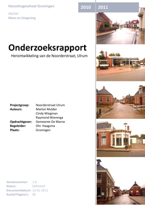 Herontwikkeling van de Noorderstraat, Ulrum: onderzoeksrapport