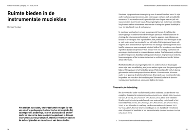 Ruimte bieden in de instrumentale muziekles