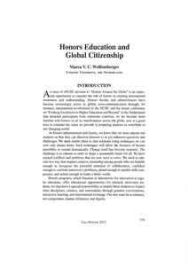 Honors education and global citizenship