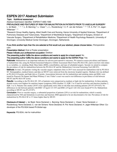Prevalence and features of risk for malnutrition in patients prior to vascular surgery