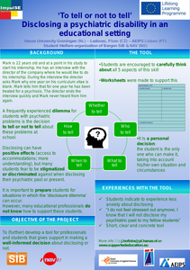 To tell or not to tell. Disclosing a psychiatric disability in an educational setting.