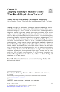 Adapting teaching to students' needs