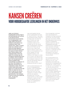 Kansen creëren voor hoogbegaafde leerlingen in het onderwijs
