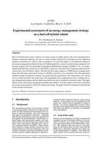 Experimental assessment of an energy management strategy on a fuel cell hybrid vehicle
