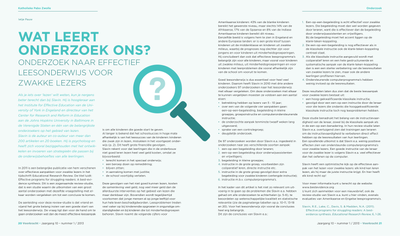 Wat leert onderzoek ons?