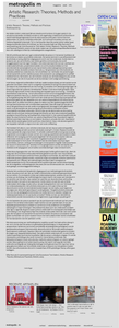 Artistic Research: Theories, Methods, and Practices.