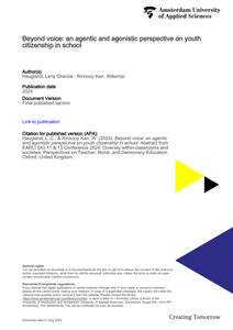 Beyond voice: an agentic and agonistic perspective on youth citizenship in school