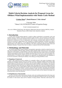 Multi-Criteria Decision Analysis for Proposed Areas for Offshore Wind Implementation with Monte Carlo Method