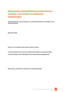 Natuurverbondenheid bij honoursstudenten: ontstaan, kenmerken en praktische toepassingen