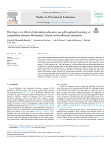 The longterm effect of alternative education on self-regulated learning